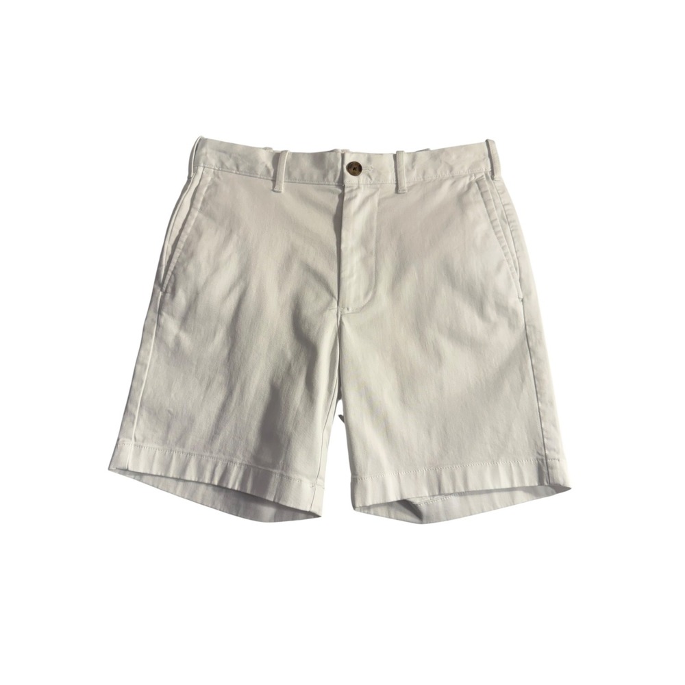 J.Crew Mens 7 Inch‎ Inseam Chino Shorts White Stretch Cotton Size 28 L0923 NWT